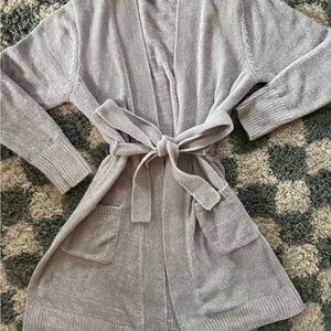 Rachel Zoe Light Gray Belted Robe